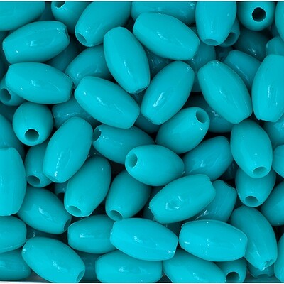 Oat Beads 9x6mm Pkg of 100 Turquoise