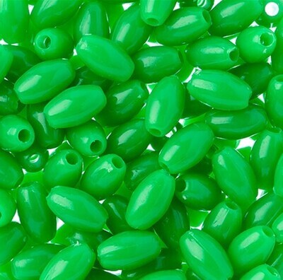 Oat Beads 9x6mm Pkg of 100 Green