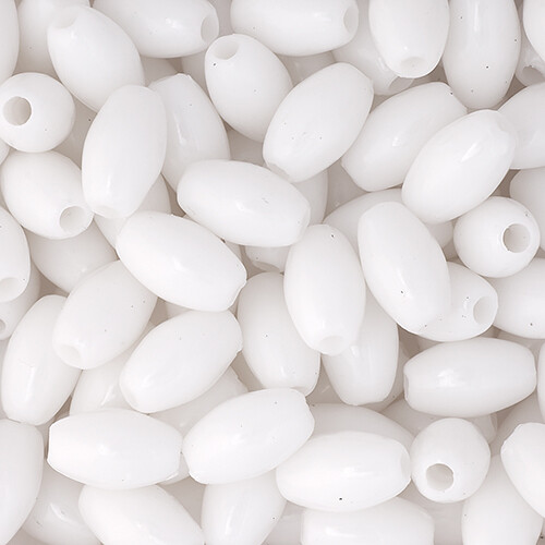 Oat Beads 9x6mm Pkg of 100 White