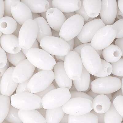 Oat Beads 9x6mm Pkg of 100 White