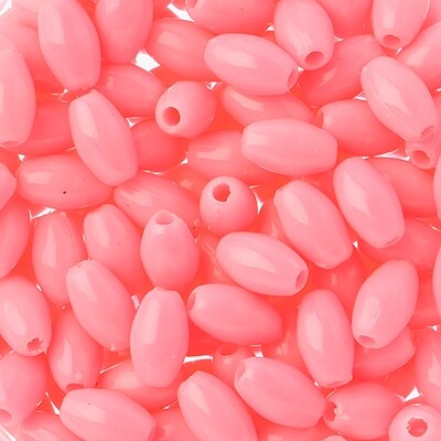 Oat Beads 9x6mm Pkg of 100 Pink