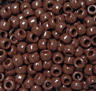 Pony Bead Opaque Brown 9mm Approx 100