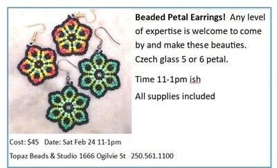 CLASS: Beaded Petal Earrings TBA