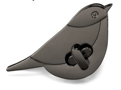 Gunmetal Bird Turn Lock Closure
