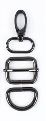 Gunmetal Buckle Set Clasp/ D-Ring/Slider 32mm