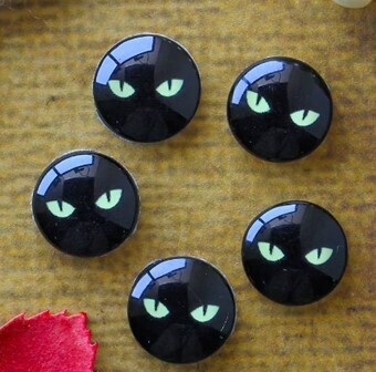 Cabochon Black Cat Eyes 25mm