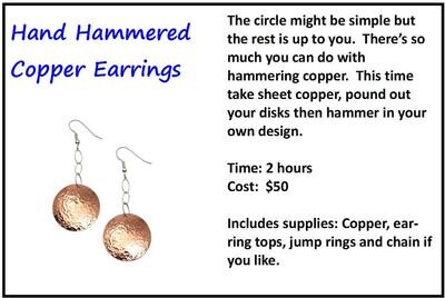 CLASS: Hammered Copper Earrings TBA
