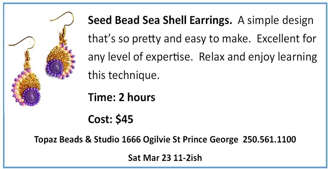 CLASS: Seed Bead Sea Shell Earrings TBA