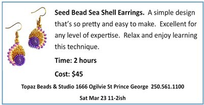 CLASS: Seed Bead Sea Shell Earrings TBA