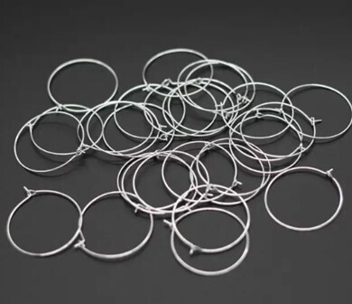 Hoop Earrings 20mm Silver Plate 5prs