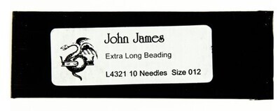 John James Extra Long Beading Needles Sz 12 10pcs