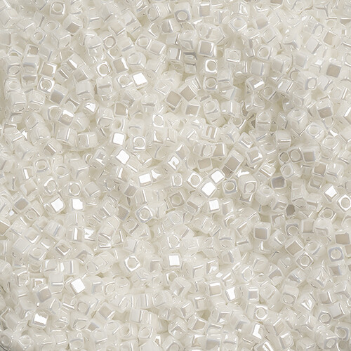 Miyuki Square 1.8mm apx 20gm White Pearl Opaque Lustre