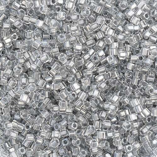 Miyuki Square 1.8mm apx 20gm Sparkle Crystal Pewterlined