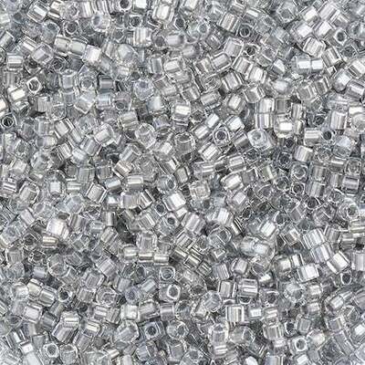 Miyuki Square 1.8mm apx 20gm Sparkle Crystal Pewterlined