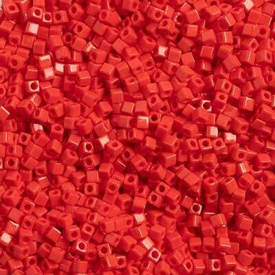 Miyuki Square 1.8mm apx 20gm Red Opaque