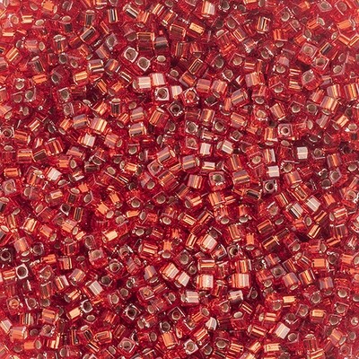Miyuki Square 1.8mm apx 20gm Flame Red Silverlined