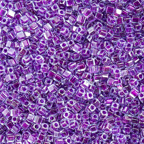 Miyuki Square 1.8mm apx 20gm Aqua/Hot Pink Lined Luster