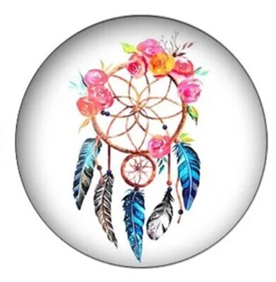 Cabochon Dream Catcher with Flowers 20mm
