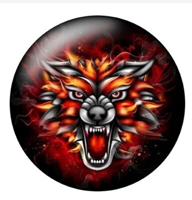 Cabochon Crazy Wolf 25mm Glass