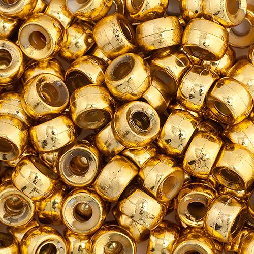 Pony Bead Gold 6mm Apx 100pcs