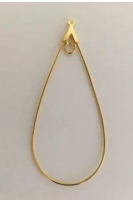 Teardrop Earrings 24kt Gold Plate 25x35mm with Loop