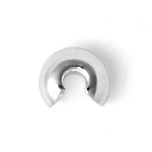Crimp Cover Silver Plate 4mm Pkg of 10