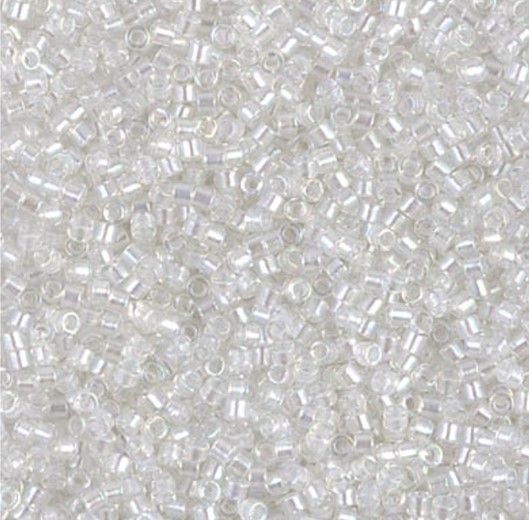 Delica Sz 11 Pearl Lined Crystal AB #1671