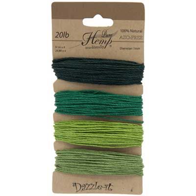 Hemp 20lb 1mm Shades of Emerald 9ft