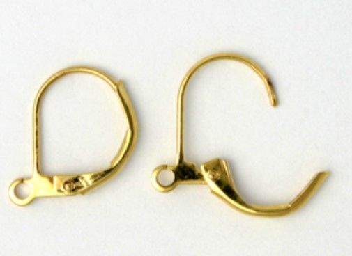 Leverback 24kt Gold Plate 12.5mm 3 prs