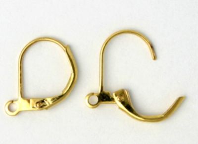 Leverback 24kt Gold Plate 12.5mm 3 prs