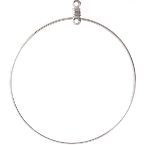 Hoop Earrings Silver Plate 51mm 3 prs