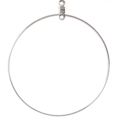 Hoop Earrings Silver Plate 51mm 3 prs