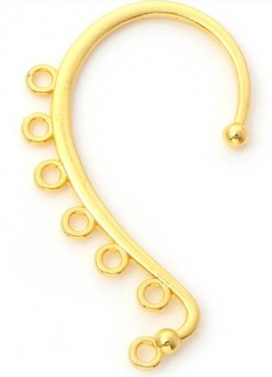 Ear Cuffs with loops Gold Plated 1 pr 