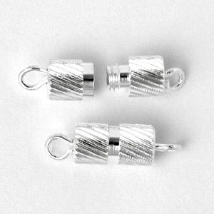 Barrel Clasp Silver Plate 4sets