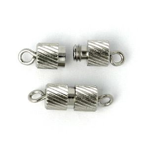  Barrel Clasp 8 x 4mm Pkg of 4 Nickel