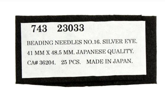 Beading Needles Silver Eye Sz 16 25pcs