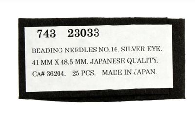 Beading Needles Silver Eye Sz 16 25pcs
