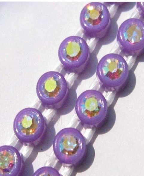 Grape Purple Plastic Rhinestone Banding SS6