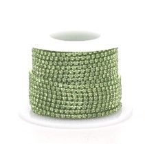 Spool Metal Rhinestone Banding Lime Green 10m SS6