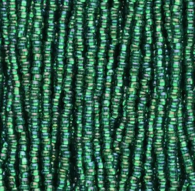 Silverlined Sz 11 Rainbow Emerald Green Strung