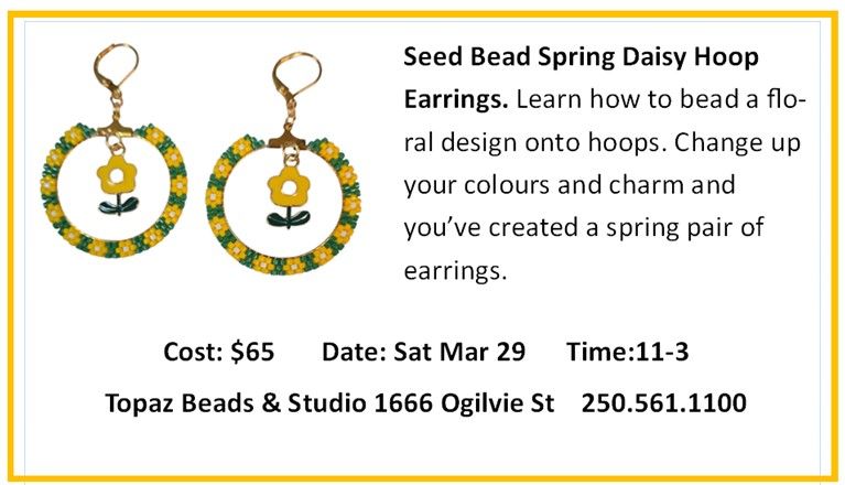 CLASS: Seed Bead Spring Daisy Hoop Earring TBA