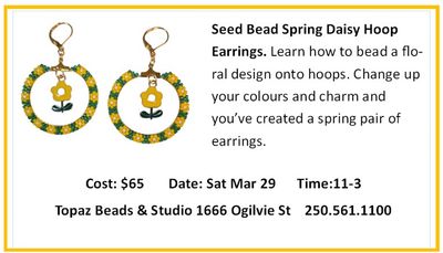 CLASS: Seed Bead Spring Daisy Hoop Earring TBA