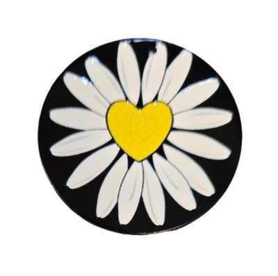 Cabochon Sunflower with Black Background 40mm