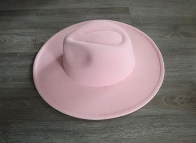 Fedora Hat Pink Wide Brim 