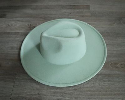 Fedora Hat Light Turquoise Wide Brim 