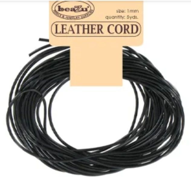 Leather Cord Black 1.5mm 5yds