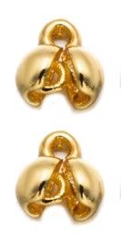 Pearl Crimp Ends 10pcs Gold Plate