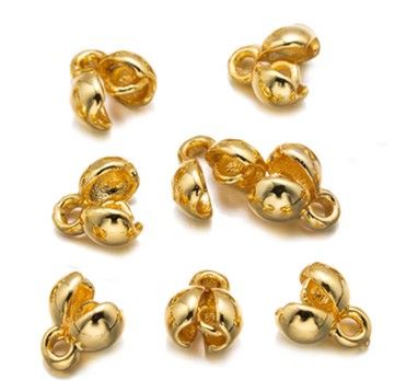 Pearl Crimp Ends 10pcs Gold Plate