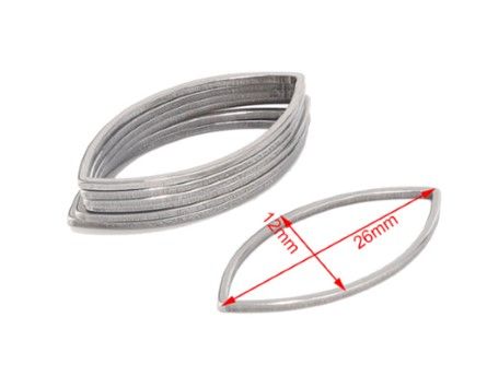 Pointed Oval Rhodium Plate