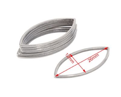 Pointed Oval Rhodium Plate
